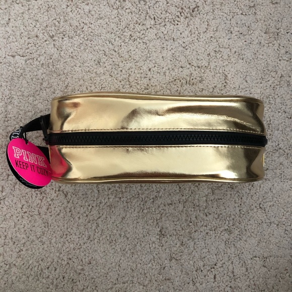 NEW Victoria’s Secret Pink Gold Cosmetic Bag - Picture 3 of 7